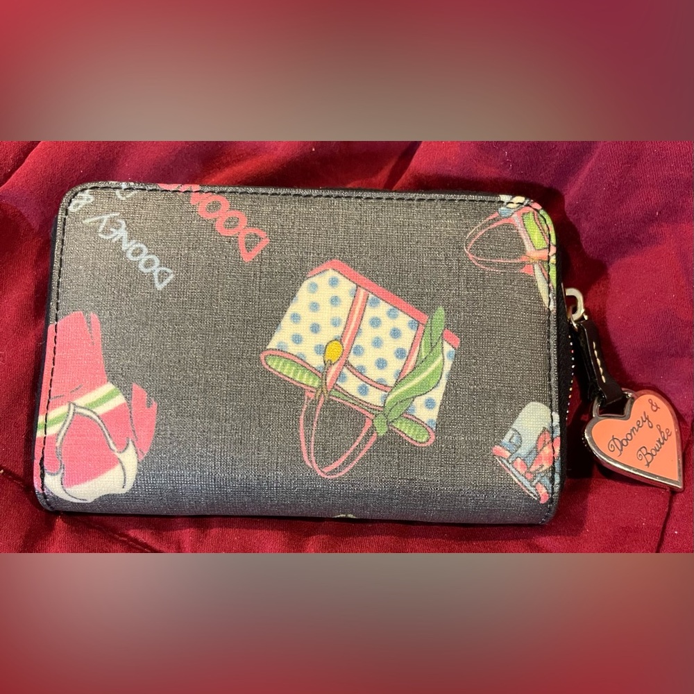 Dooney & Bourke Gray Wallet with Polka Dot Bag Design